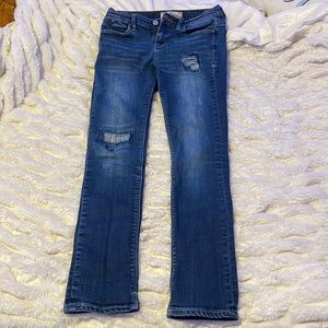 Blue skinny jeans, brand is Dittos, worn but not much.
